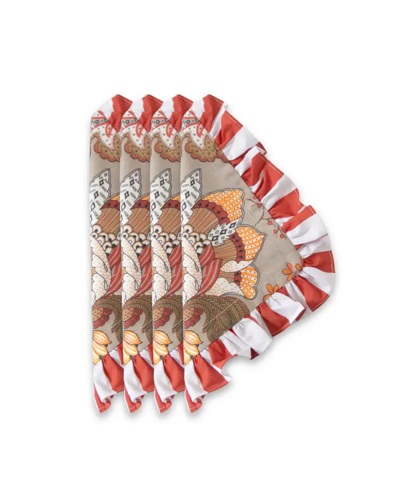 PACK 4 SERVILLETAS BEGONIA (gris y caldera)