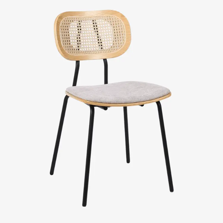 Pack 4 Silla de comedor madera y acero Alan
