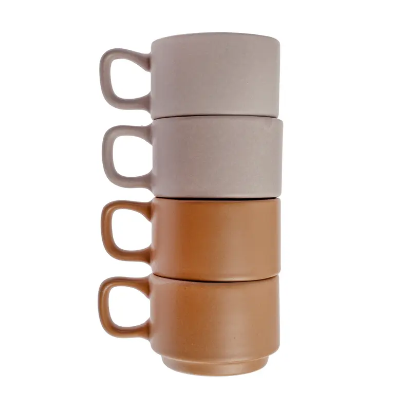 Pack 4 tazas café apilables