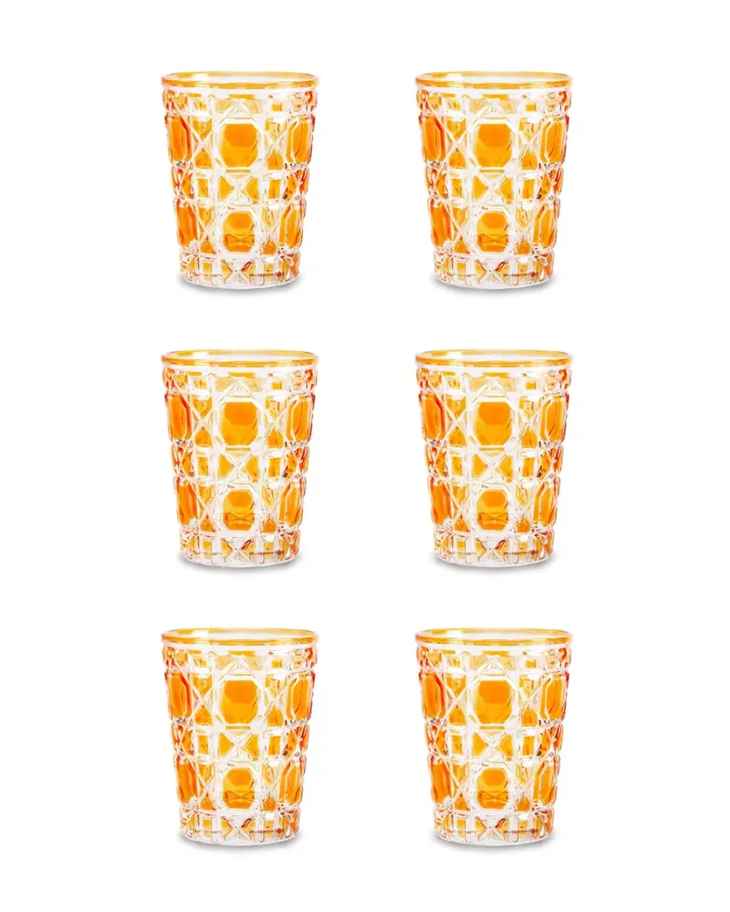 PACK 6 VASOS DE CRISTAL NARANJA