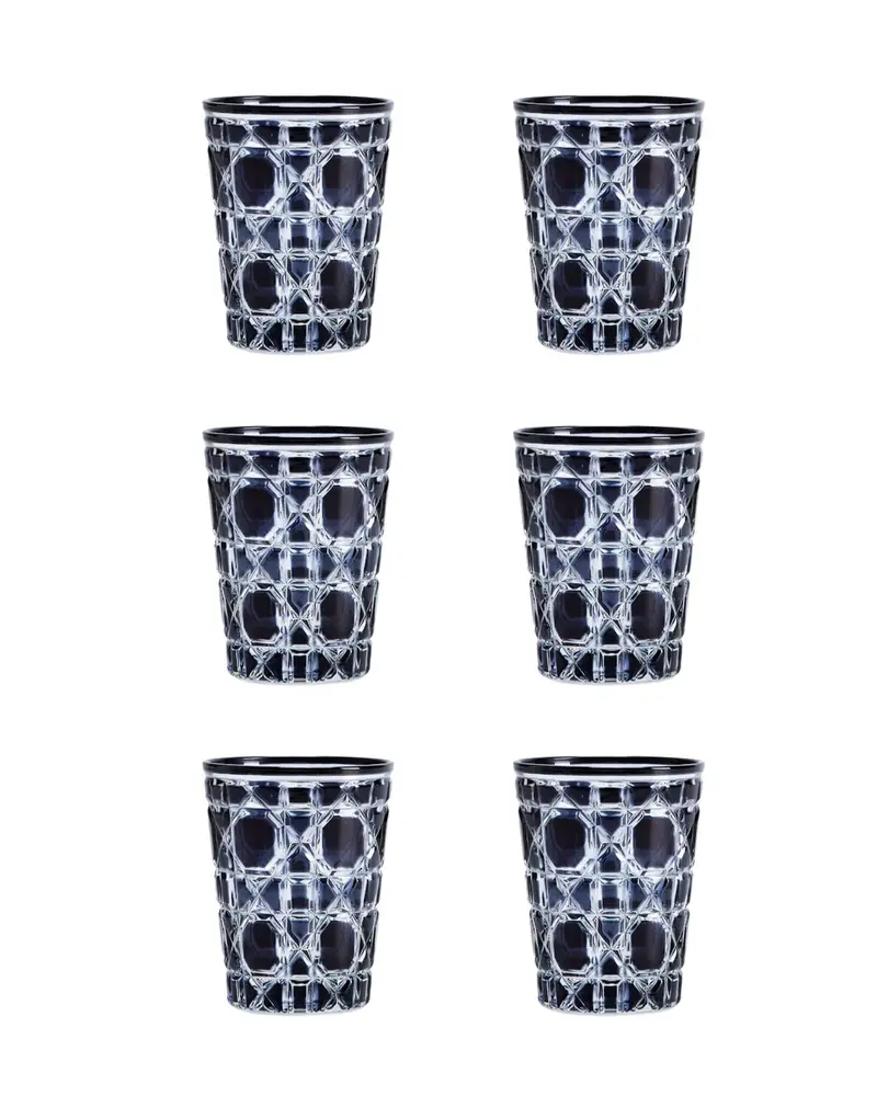PACK 6 VASOS DE CRISTAL NEGRO