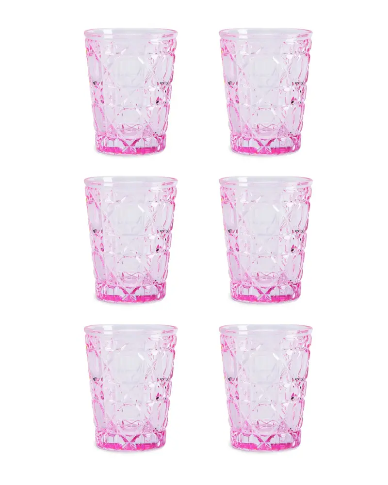 PACK 6 VASOS DE CRISTAL ROSA
