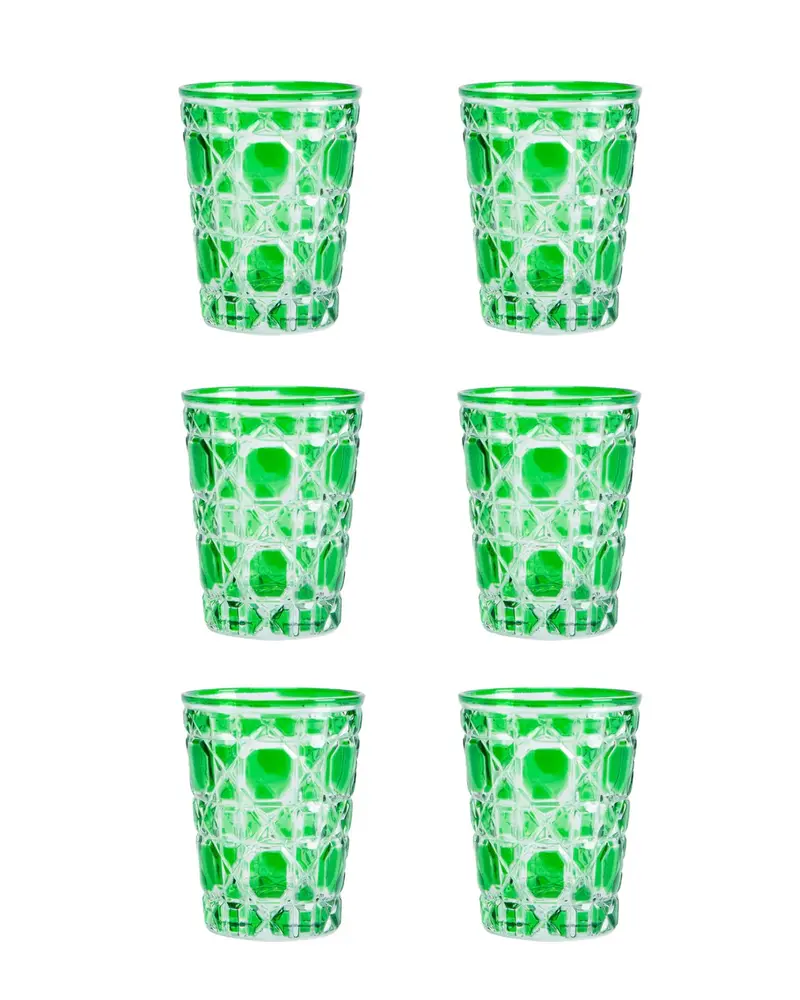 PACK 6 VASOS DE CRISTAL VERDE