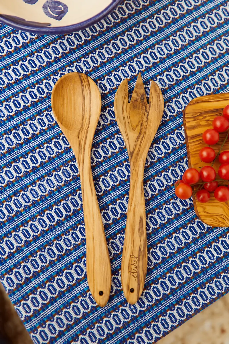Pack cuchara y tenedor de madera de olivo
