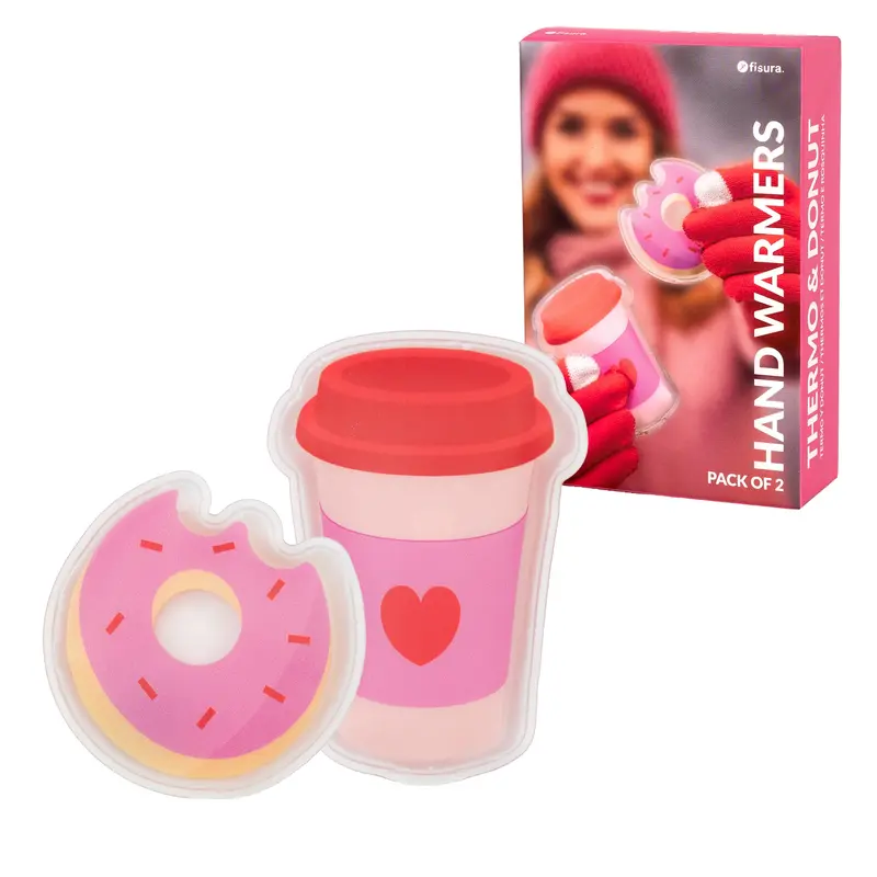 Pack de 2 calentadores de manos “Termo y donut”