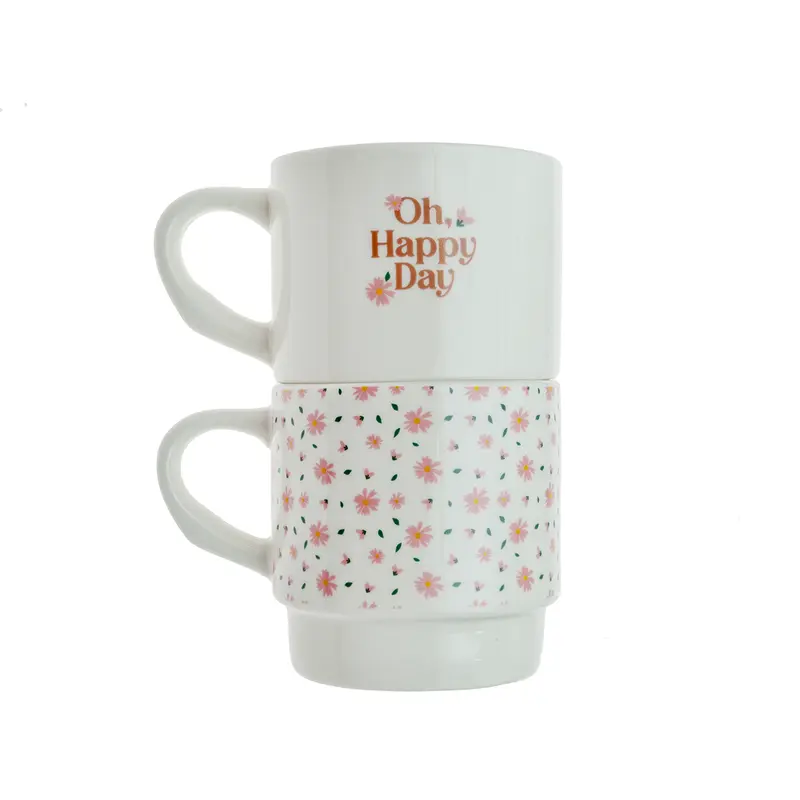 Pack de 2 Tazas Flores 310 ml