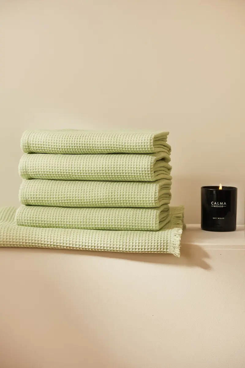 Pack de 4 toallas de lavabo verde Marte