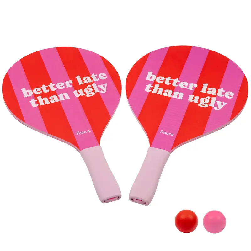 Palas de playa “Better late than ugly”