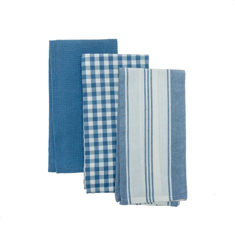 Paños de Cocina Azul Pack 3 Unidades 40x60 cm
