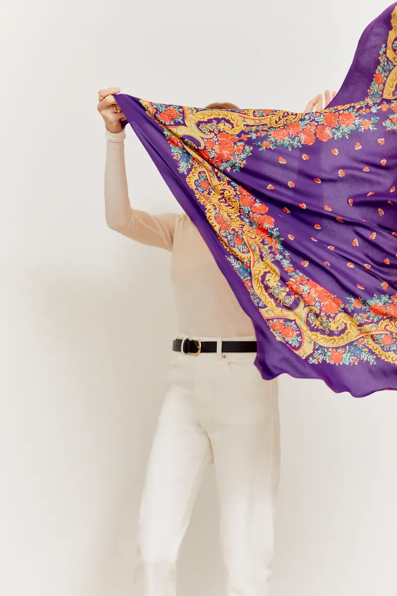 Pañuelo portugués cadena morado