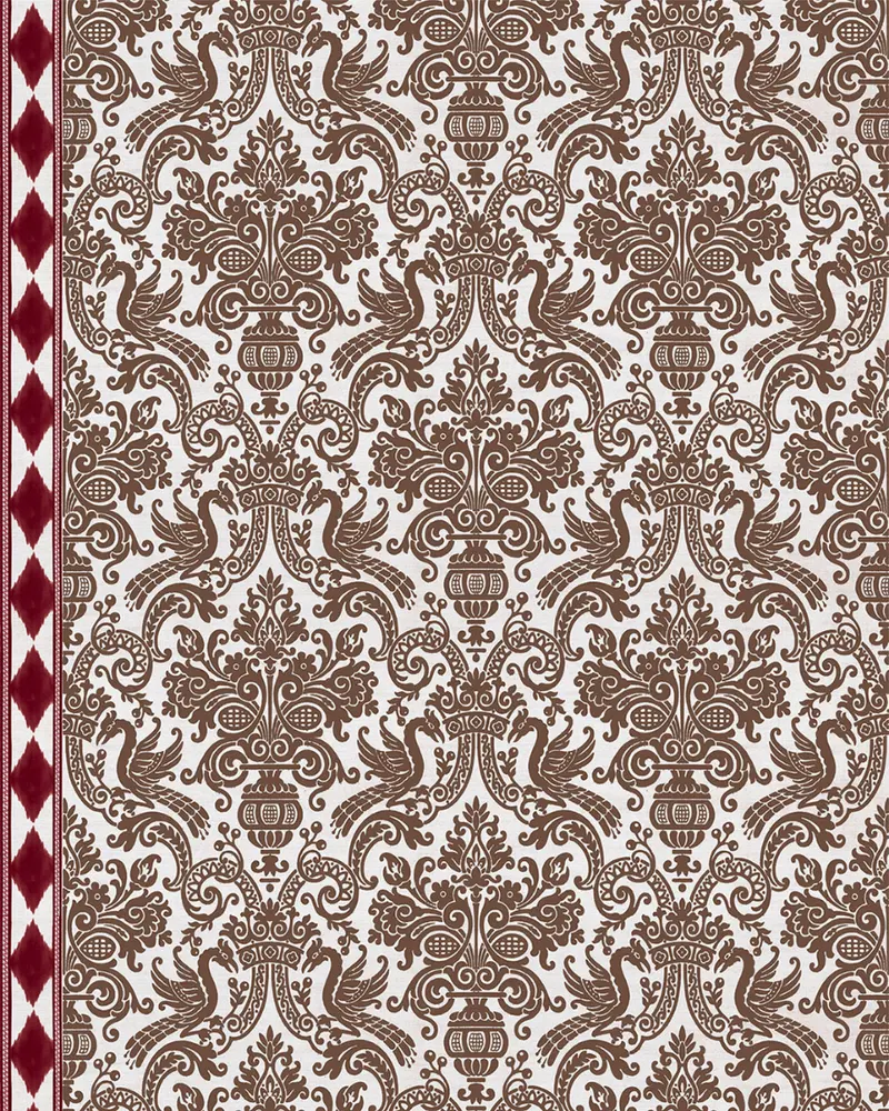 PAPEL PINTADO COLOMBA ROJO (rollo 5m2)