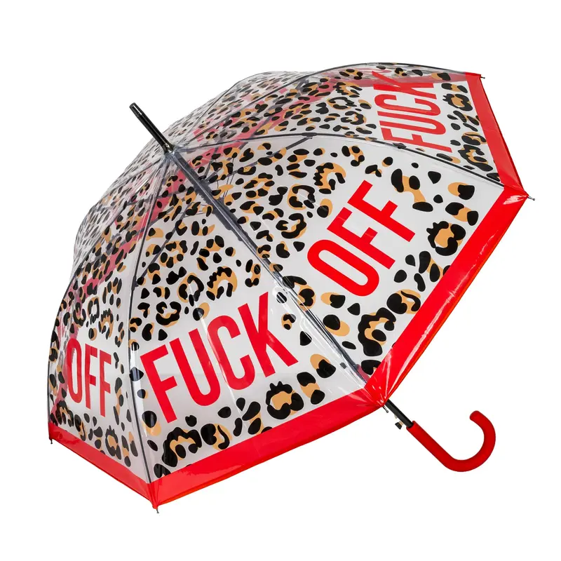 Paraguas "Fuck off" transparente