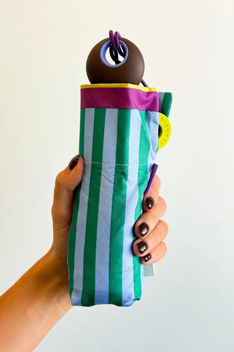 Paraguas Plegable Con Diseño De Rayas De Colores