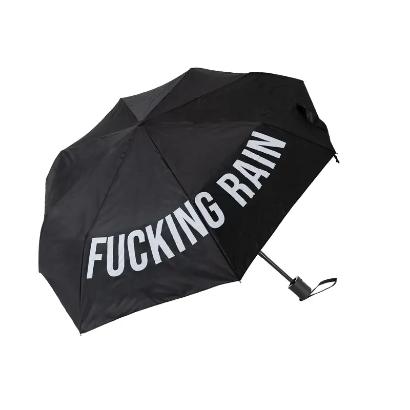 Paraguas plegable "Fucking Rain" negro