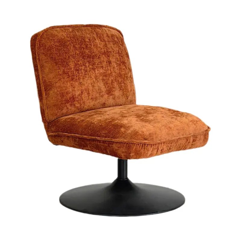 Parbo - Sillón giratorio de terciopelo acanalado con base tulipán