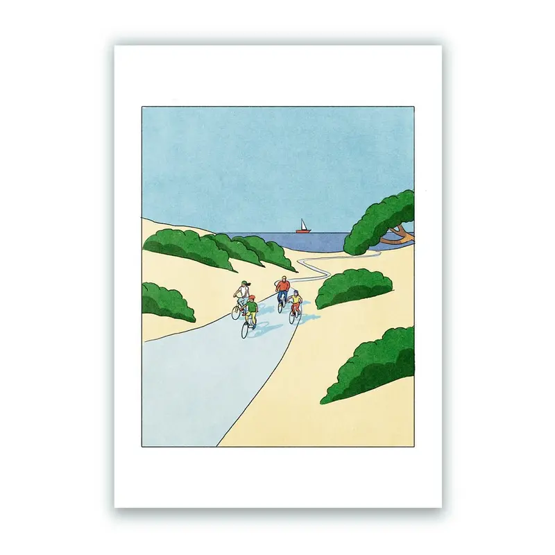 Paseo en Bici por las Dunas Impresión Giclée