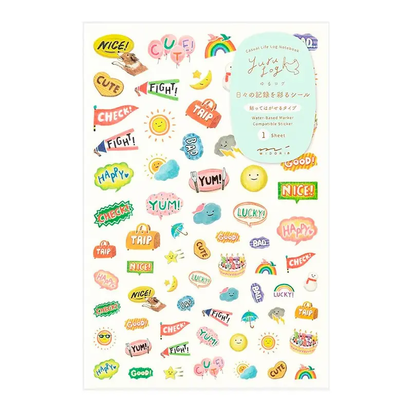Pegatinas Yuru Log Sticker 1 Sheet Feeling