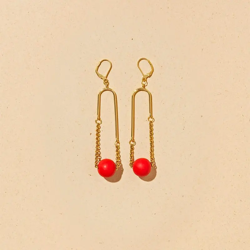 Pendientes Arc Mono Rojo