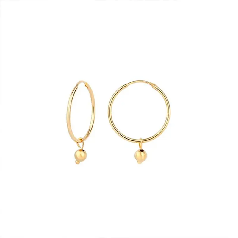 Pendientes Aro Bola Oro