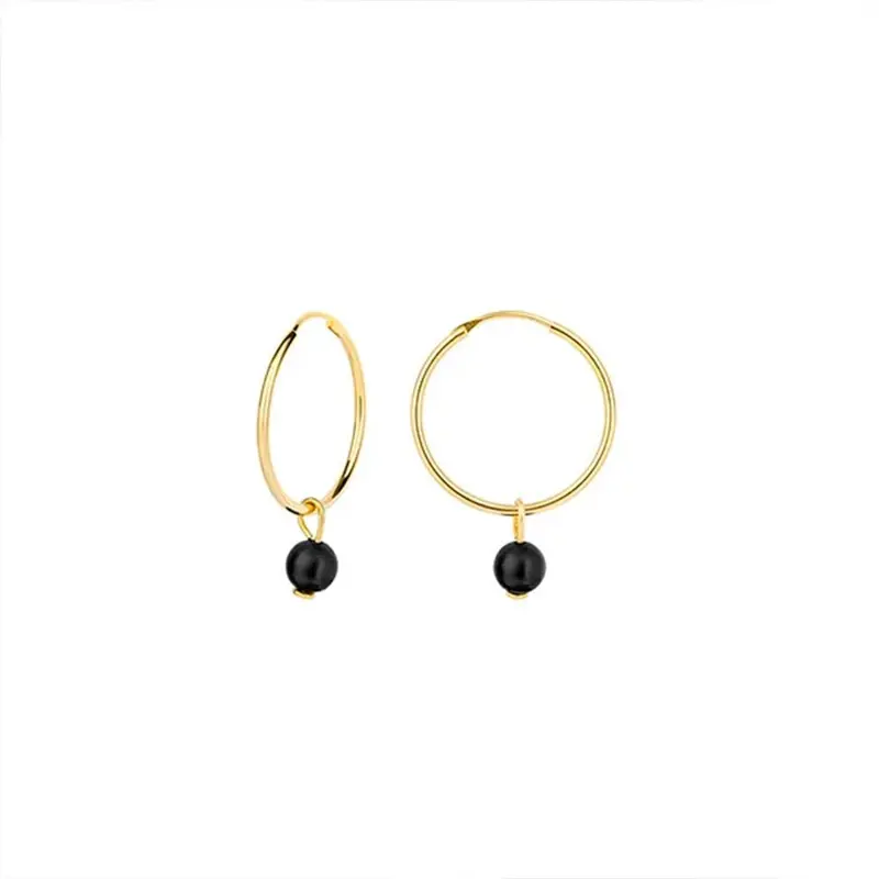 Pendientes Aro M - Bola Turmalina - NYX