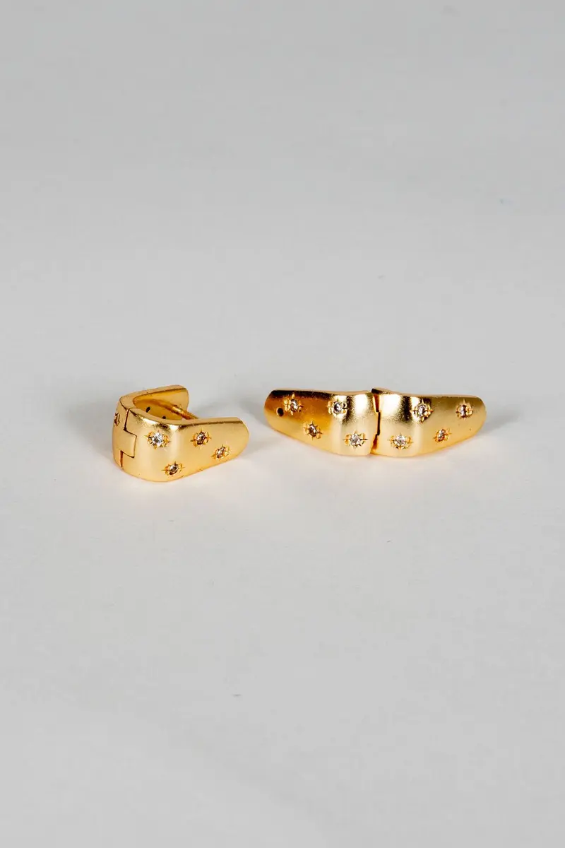 Pendientes Dorados Con Circonitas Blancas
