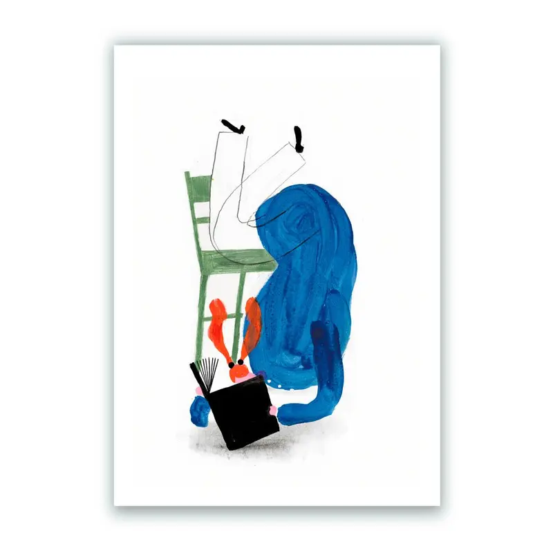 Personaje Leyendo por los Suelos 02 Impresión Giclée