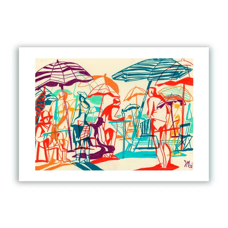 Planting Umbrellas Impresión Giclée