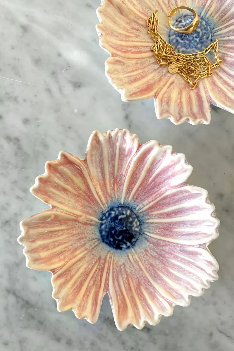 Plato Con Diseño De Flor Rosa Pequeño