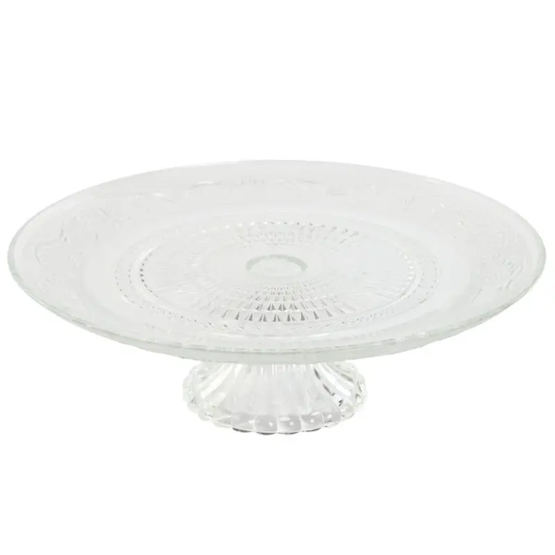 PLATO CRISTAL 29X9,2CM PIE GRABADO TRANSPARENTE