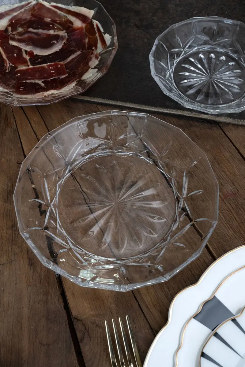 Plato De Cristal Diseño Espiga Mediano
