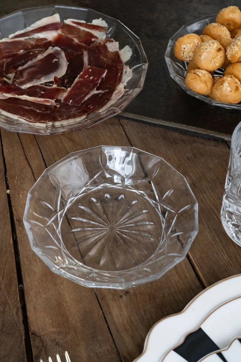 Plato De Cristal Diseño Espiga Pequeño