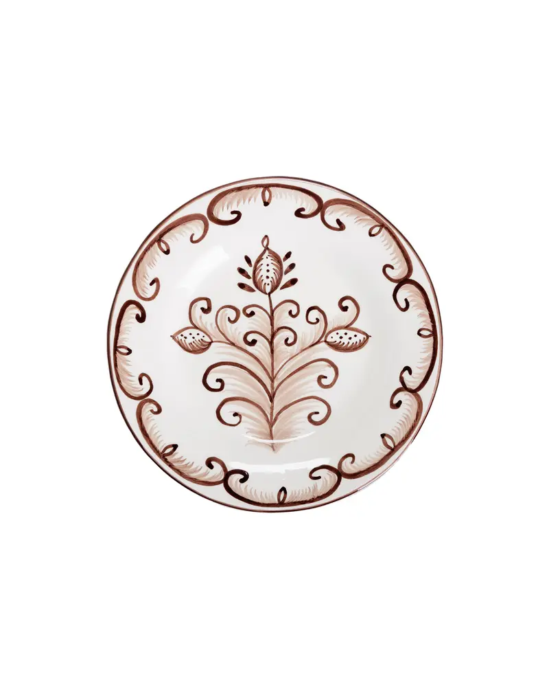 PLATO DE POSTRE CLAVEL MARRON