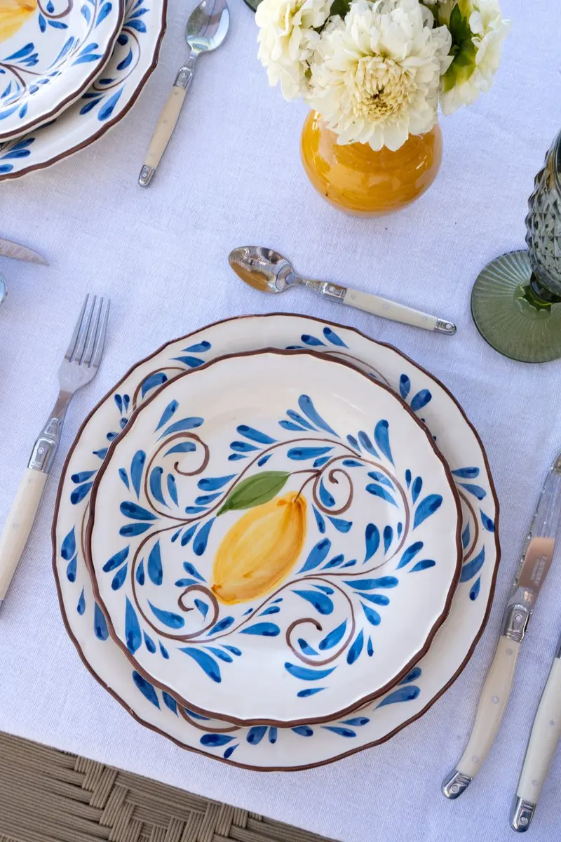 Plato De Postre Con Diseño Tavira