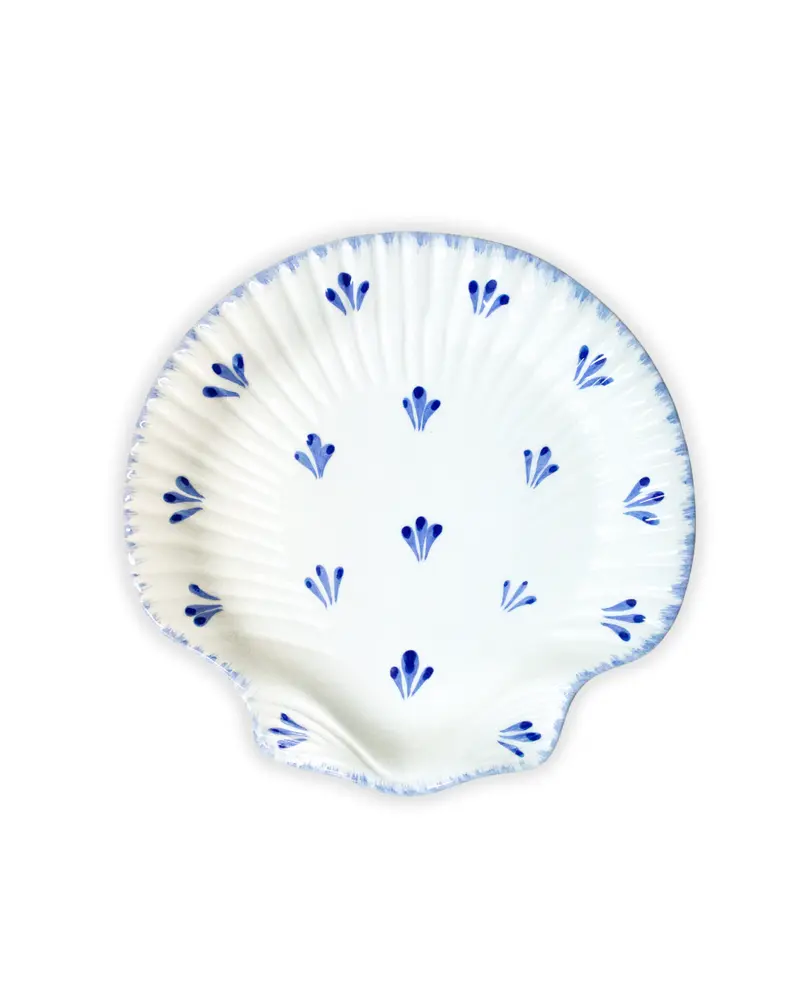 PLATO DE POSTRE CONCHA (azul)
