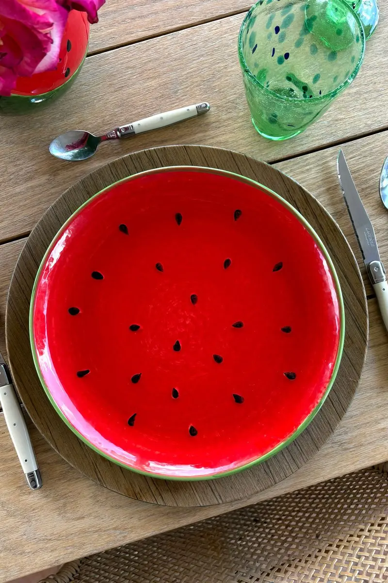 Plato Llano Con Diseño Sandía