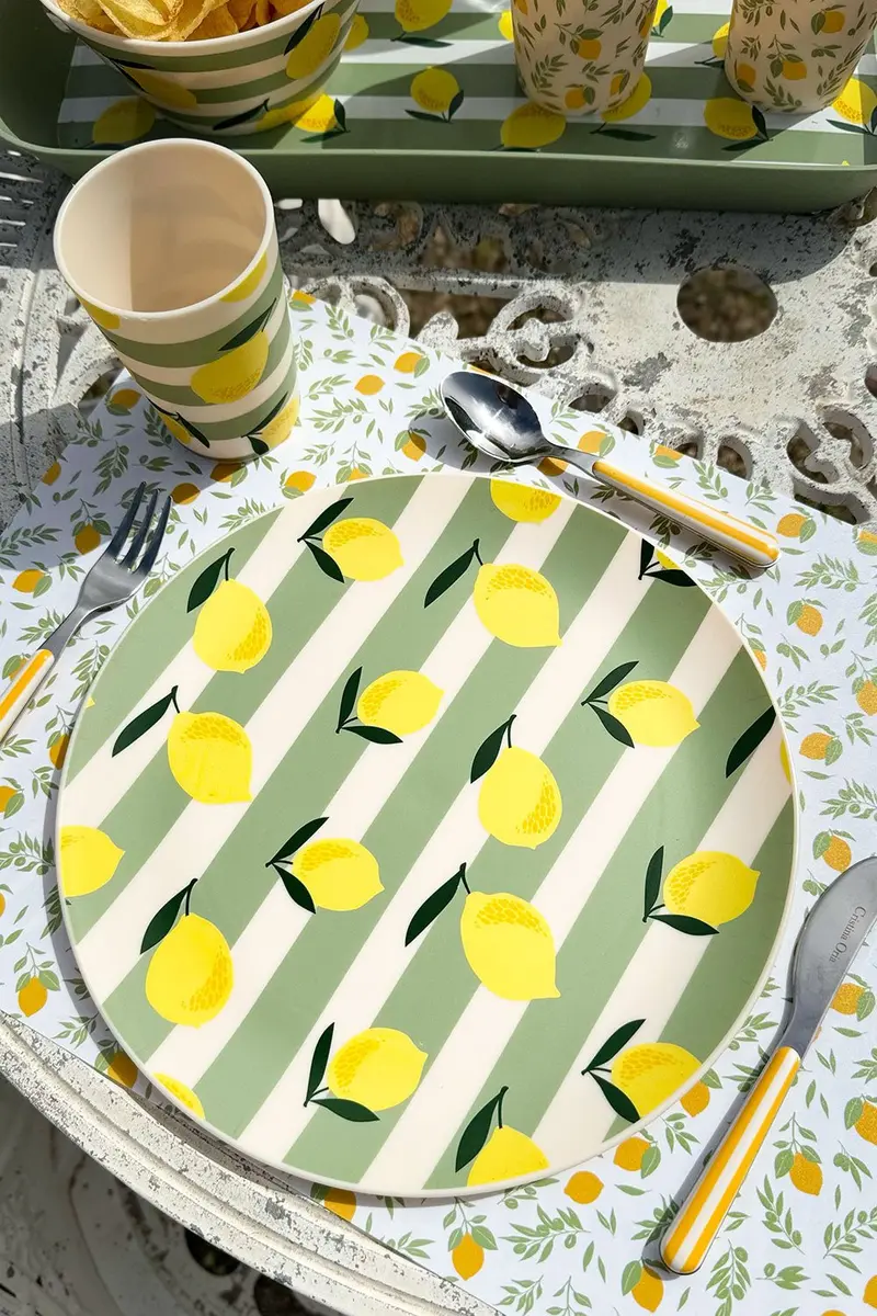Plato Llano De Polipropileno Limones