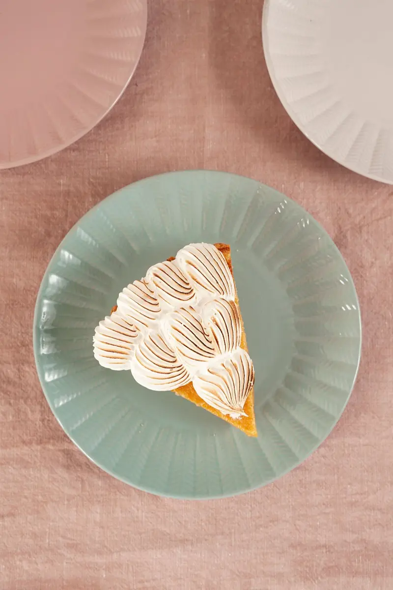 Plato Postre Cerámica Verde