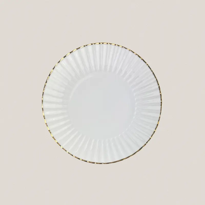 Plato Postre Cuncha Filo Oro