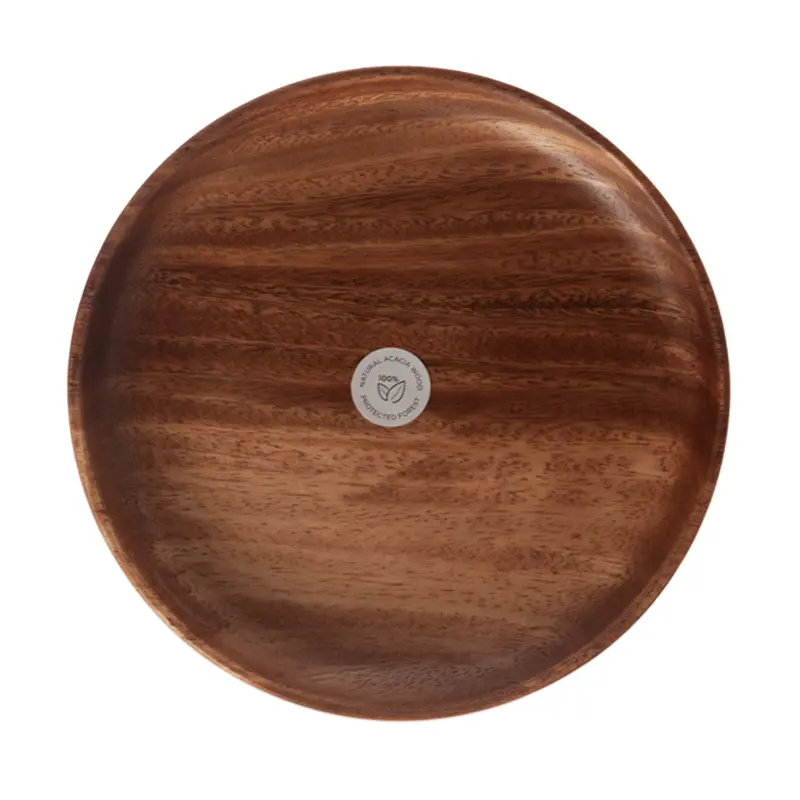 Plato postre madera acacia