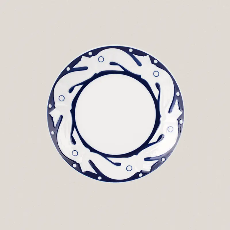 Plato Postre Peixes Azul