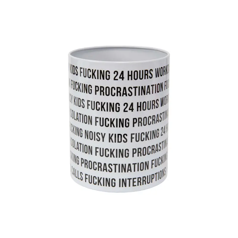 Portalápices vaso 'Fucking Home Office' Blanco
