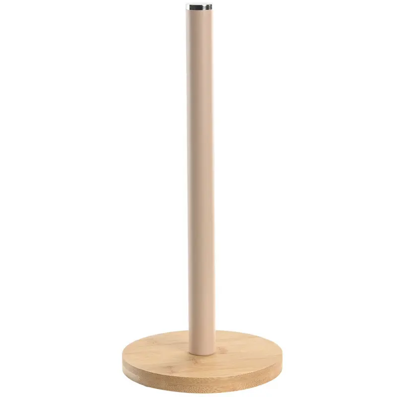 PORTARROLLOS BAMBU METAL 15X15X34 BEIGE