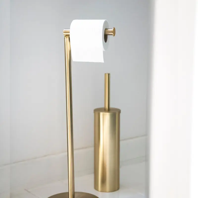 Portarrollos de baño dorado de metal clásico