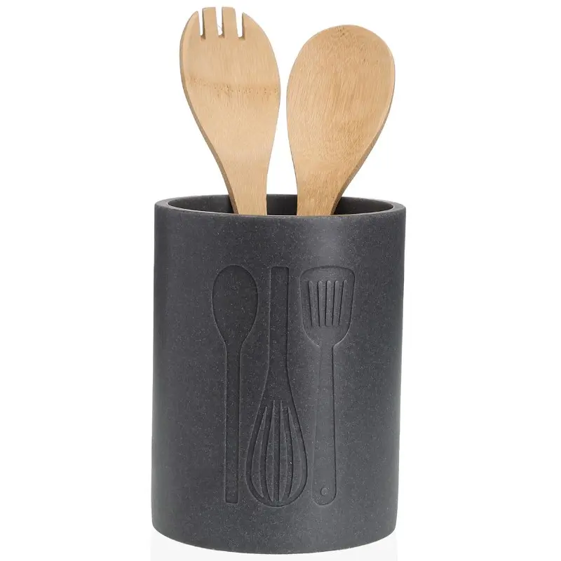 PORTAUTENSILIOS GRANDE COCINA NEGRO