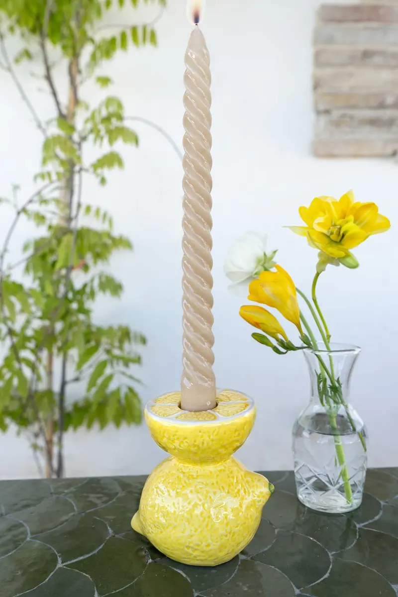 Portavelas Con Diseño De Limones