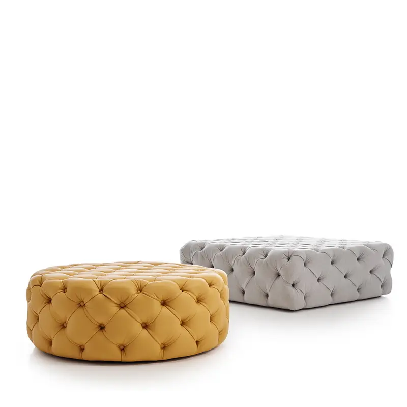 Pouf con Capitoné Tapizado Antimanchas