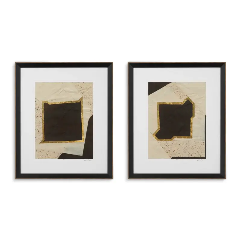 Print Creased Umber - Set of 2