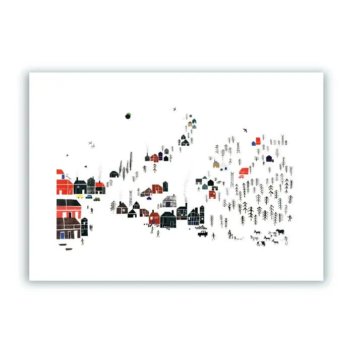 Pueblo en el Bosque Impresión Giclée