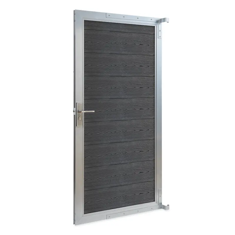 Puerta de jardín Segovia con cerradura WPC 180x90cm NEU.HOLZ