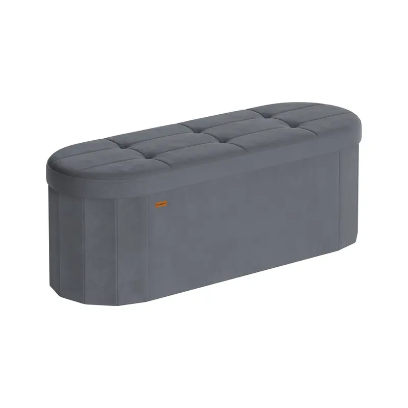 Puff de almacenaje plegable con asiento acolchado